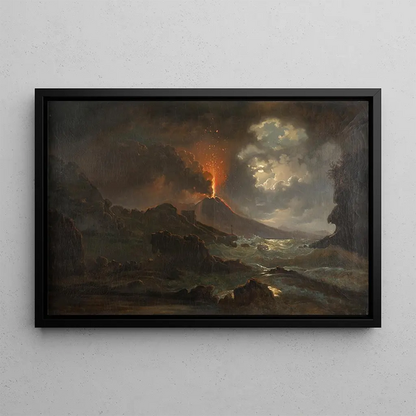 Joseph Rebell - Vesuvausbruch bei Nacht mit Blick auf die Scuola di Virgilio.webp