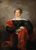 Portret van een edelvrouw met bloemen en kasjmier sjaal - Joseph Salomon — weergave van het kunstwerk
