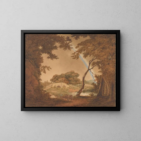 Landschap met regenboog bij Chesterfield - Joseph Wright de Derby — ingelijst kunstwerk aan de muur