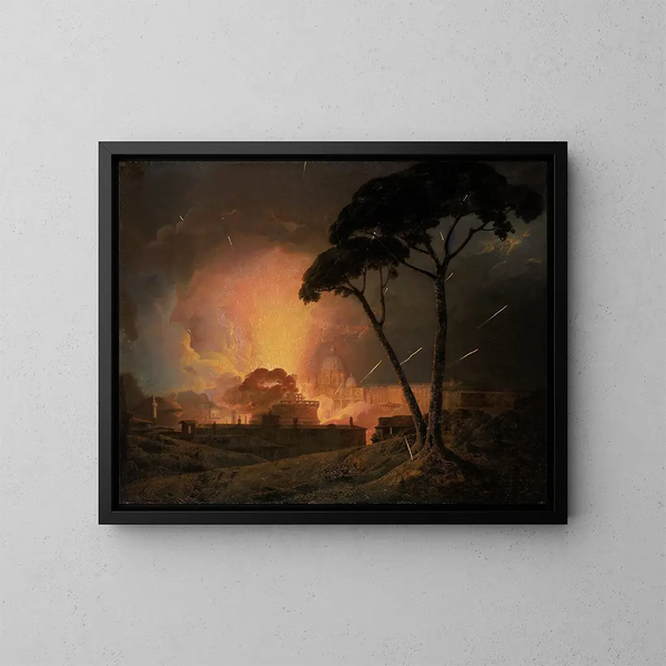 La Girandole annuelle au Castel Sant'Angelo à Rome - Joseph Wright de Derby — ingelijst kunstwerk aan de muur