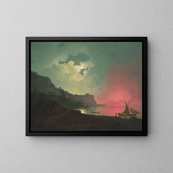 Vesuvius in eruptie gezien vanaf Posillipo - Joseph Wright de Derby — ingelijst kunstwerk aan de muur