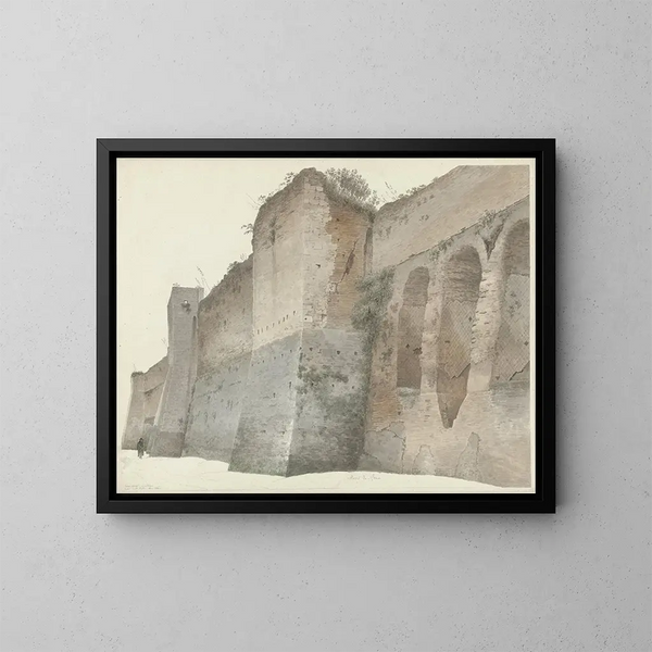 Le mur aurélien à Rome - Josephus Augustus Knip — ingelijst kunstwerk aan de muur