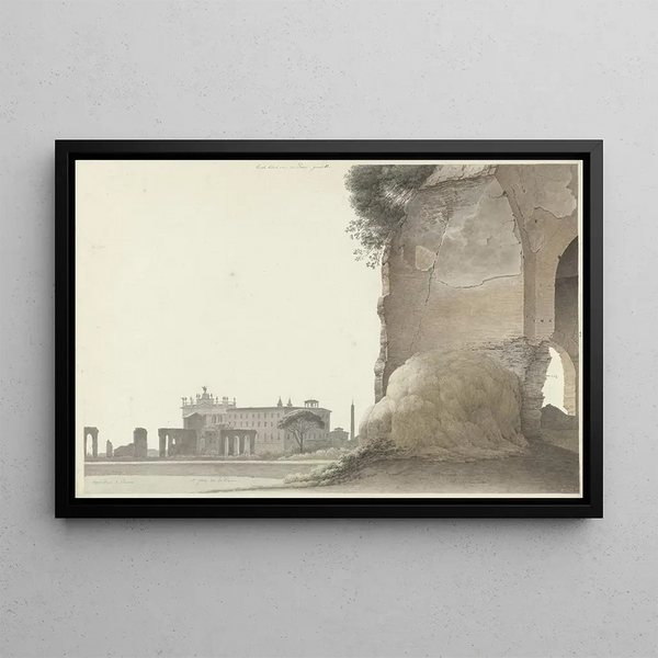 Josephus Augustus Knip - The Basilica of San Giovanni in Laterano with the Temple of Minerva Medica in the Foreground.webp