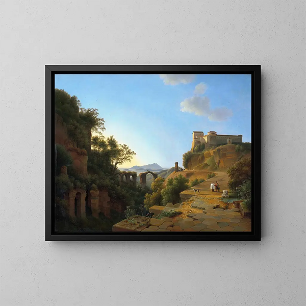De Golf van Napels met het eiland Ischia in de verte - Josephus Augustus Knip — ingelijst kunstwerk aan de muur