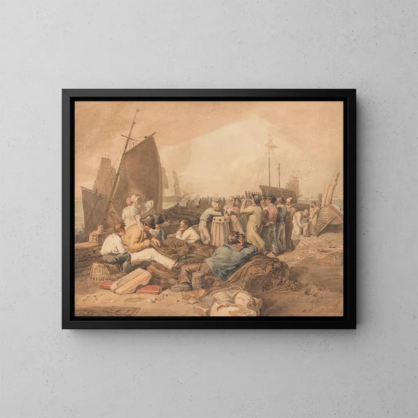 De haven van Dover - Joshua Cristall — ingelijst kunstwerk aan de muur