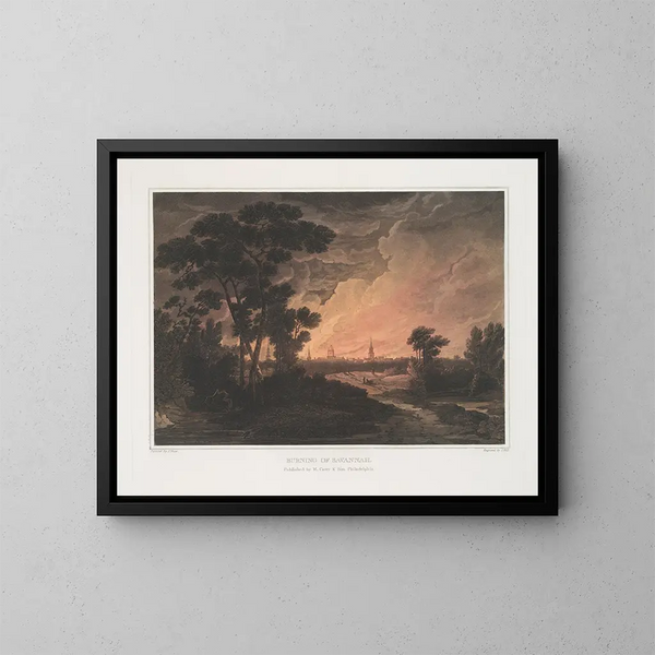Vuur in Savannah - Joshua Shaw — ingelijst kunstwerk aan de muur