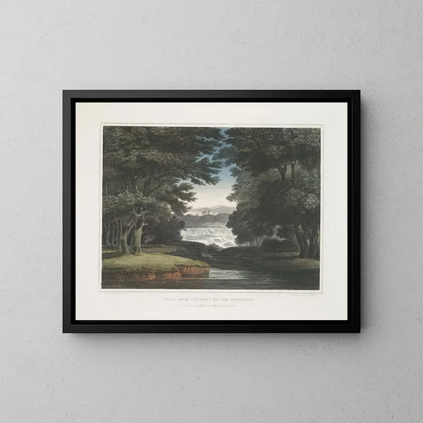 Watervallen van Saint-Antoine aan de Mississippi - Joshua Shaw — ingelijst kunstwerk aan de muur