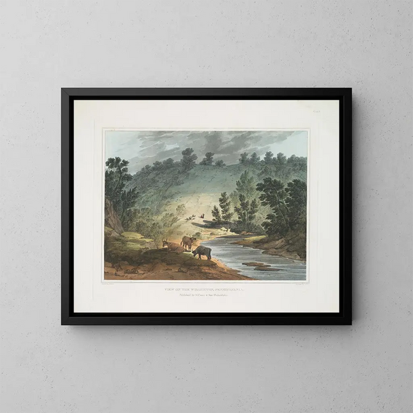 van Vue sur le Wisahiccon, Pennsylvanie - Joshua Shaw — ingelijst kunstwerk aan de muur