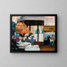 Binnenhuis café - Josse Goossens — ingelijst kunstwerk aan de muur