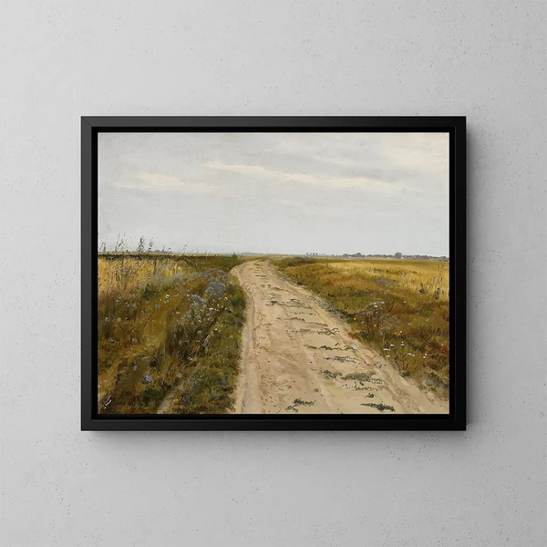 Piste de champ - Józef Chełmoński — ingelijst kunstwerk aan de muur