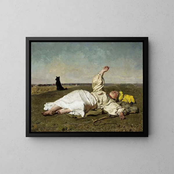 Herfst in de herfst - Józef Chełmoński — ingelijst kunstwerk aan de muur