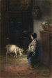 Nourrir la chèvre de compagnie - Jozef Israëls — weergave van het kunstwerk