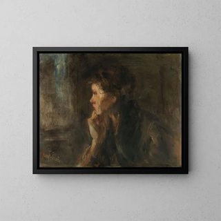 Meditatie - Jozef Israëls — ingelijst kunstwerk aan de muur
