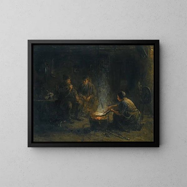 Voorbereiding van de maaltijd - Jozef Israëls — ingelijst kunstwerk aan de muur