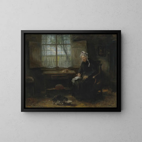 Een oud meisje - Jozef Israëls — ingelijst kunstwerk aan de muur