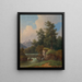 Landschap met kasteel en dam - Jozef Jon — ingelijst kunstwerk aan de muur