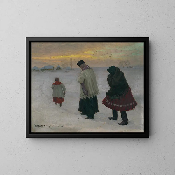 Au dernier sacre - Jozef Teodor Mousson — ingelijst kunstwerk aan de muur