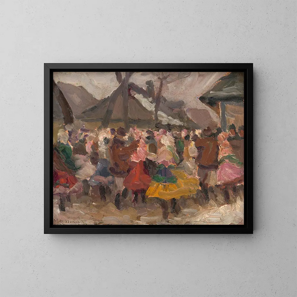 Studie van de volksfeesten - Jozef Teodor Mousson — ingelijst kunstwerk aan de muur