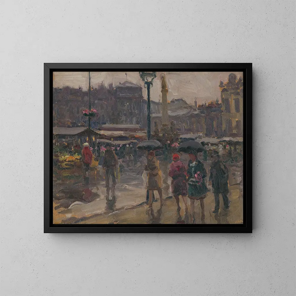 Uhon trh à Ostrava - Jozef Teodor Mousson — ingelijst kunstwerk aan de muur