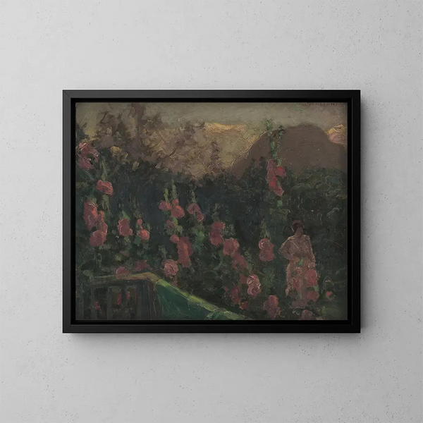 In de tuin - Jozef Teodor Mousson — ingelijst kunstwerk aan de muur