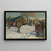 In de winter op het dorp - Jozef Teodor Mousson — ingelijst kunstwerk aan de muur