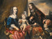 Elegant traditioneel familieportret geïdentificeerd als dat van kolonel John Hutchinson (1616-1664) en zijn familie - Jürgen Ovens — weergave van het kunstwerk