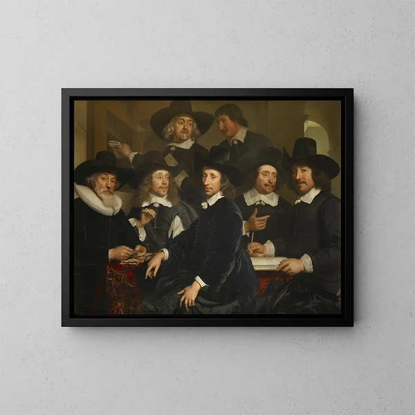 De regenten van het Oudezijds Huiszittenhuis - Jürgen Ovens — ingelijst kunstwerk aan de muur