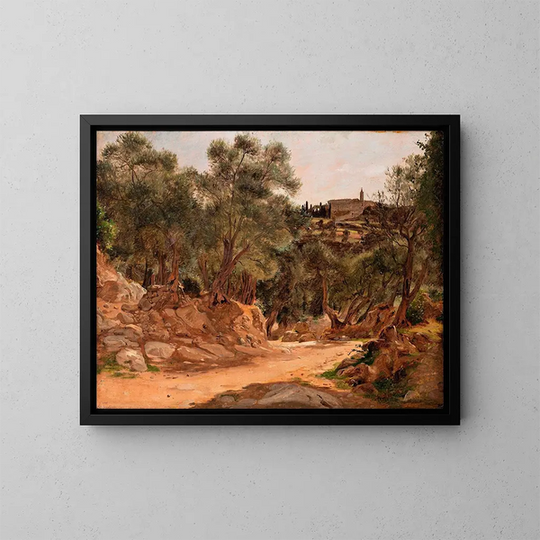 Oliveira de Tivoli nabij Rome - Jørgen Roed — ingelijst kunstwerk aan de muur