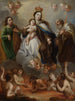 De Maagd van Carmen en de zielen van het vagevuur met Sint-Jozef en de profeet Elia - Juan Francisco de Aguilera — weergave van het kunstwerk