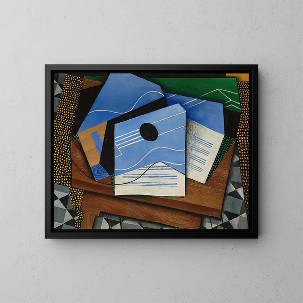 Gitaar op een tafel - Juan Gris — ingelijst kunstwerk aan de muur