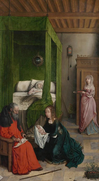 Juan de Flandes - The Birth and Naming of John the Baptist.webp