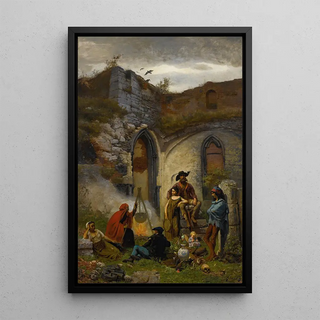 Jules Breton - Campement De Bohmiens Dans Les Ruines De Labbaye De SaintBavon.webp