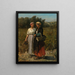 van twee jonge vrouwen die druiven plukken, studie voor het jaartal in Château Lagrange - Jules Breton — ingelijst kunstwerk aan de muur