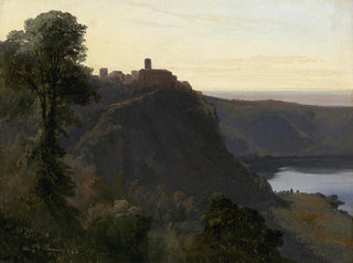 Uitzicht op het Nemi-meer - Jules Coignet — weergave van het kunstwerk