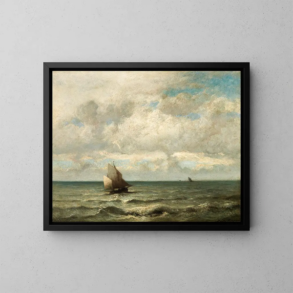 Een zeelandschap - Jules Dupré — ingelijst kunstwerk aan de muur