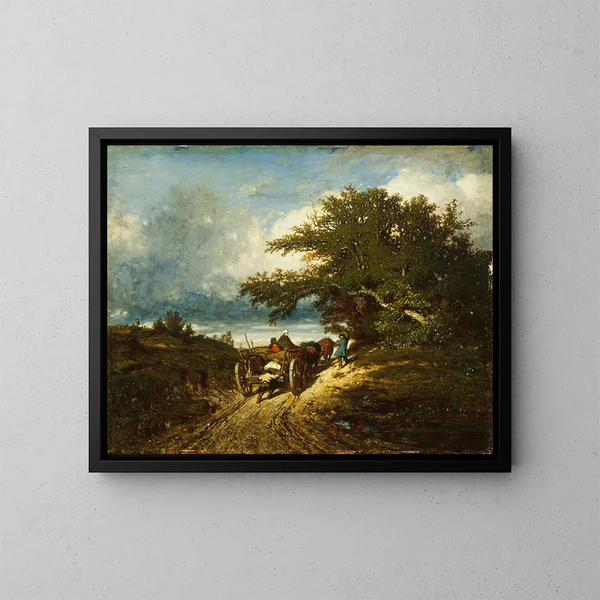 Op de weg - Jules Dupré — ingelijst kunstwerk aan de muur