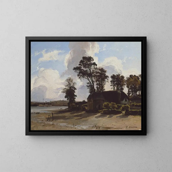 La ferme de l'estuaire - Jules Dupré — ingelijst kunstwerk aan de muur