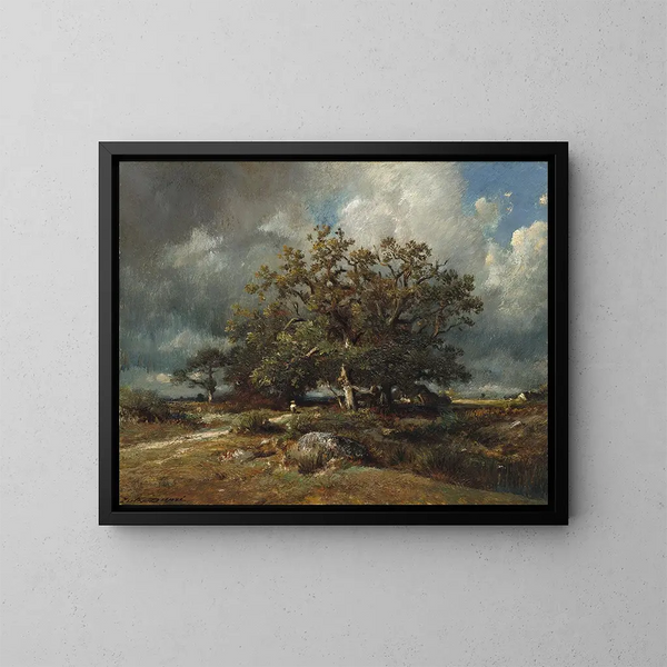 De oude eik - Jules Dupré — ingelijst kunstwerk aan de muur