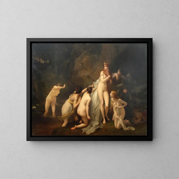Diane verrassing - Jules Joseph Lefebvre — ingelijst kunstwerk aan de muur