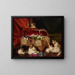 Jules Leroy - Kittens in Sewing Basket.webp