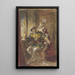 Cavalier sitting with lady standing behind him - Jules Lunteschütz — ingelijst kunstwerk aan de muur