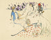 Vrouw met haar hond en naakt - Jules Pascin — weergave van het kunstwerk