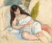 Vrouw uitgestrekt - Jules Pascin — weergave van het kunstwerk