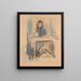 Hermine David, de blauwe jurk - Jules Pascin — ingelijst kunstwerk aan de muur