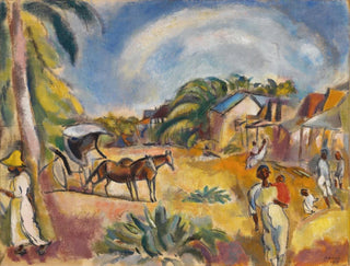 Jules Pascin - Landscape with Figures and Carriage.webp