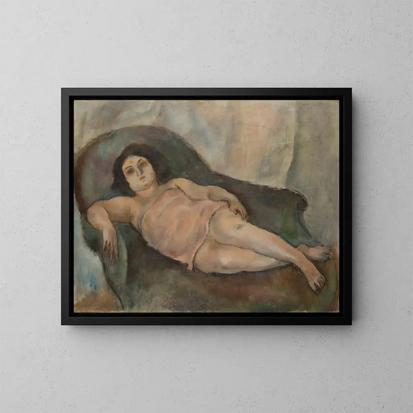 Het model met roze overhemd - Jules Pascin — ingelijst kunstwerk aan de muur