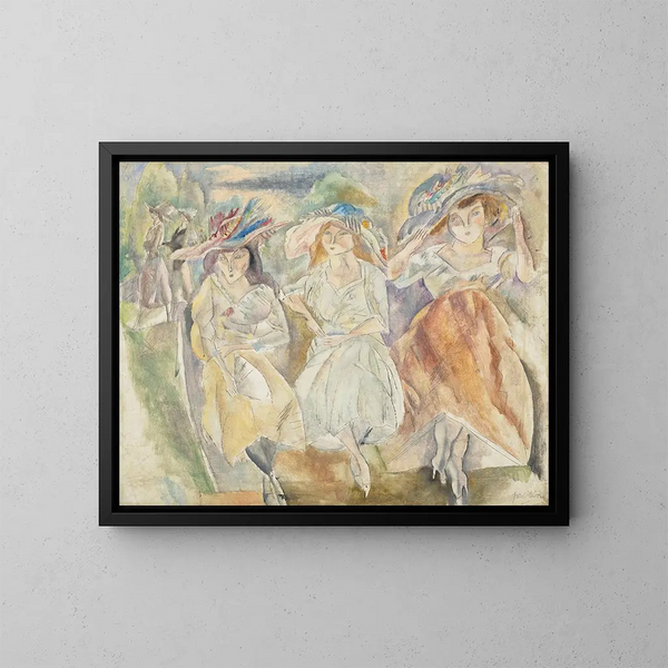 De grote hoeden - Jules Pascin — ingelijst kunstwerk aan de muur