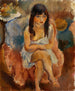 Zittende figuur Jonge meisje zittend - Jules Pascin — weergave van het kunstwerk