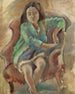 Simone Dalal jeune fille dans une bergère - Jules Pascin — artwork view