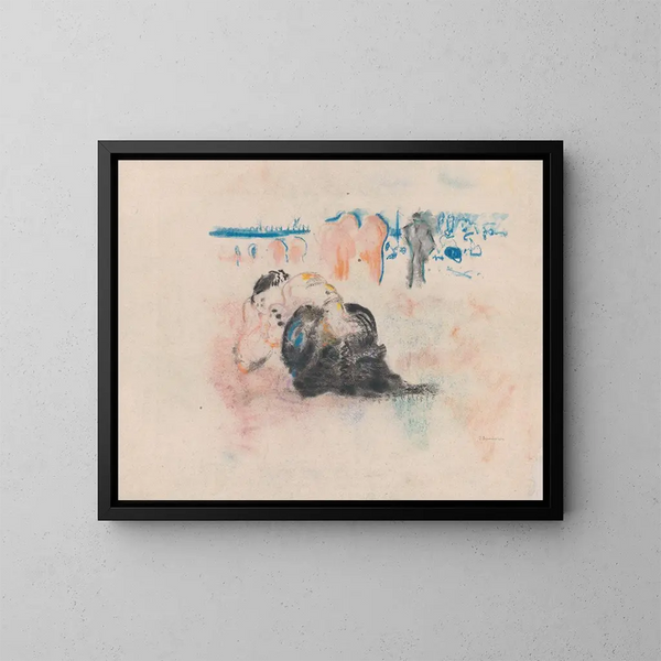 van een zwarte man en een blauwe horizon - Jules Schmalzigaug — ingelijst kunstwerk aan de muur
